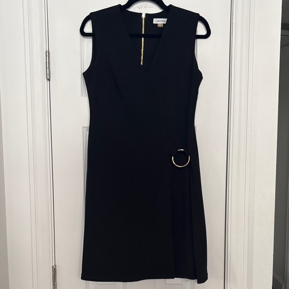 Calvin Klein V-Neck O-Ring Dress